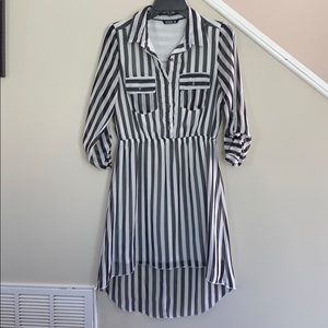Black and white striped dress